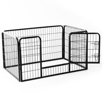 PawHut 49" 4 Panel Black Pet Playpen Heavy Duty Puppy Cat Dog Pen